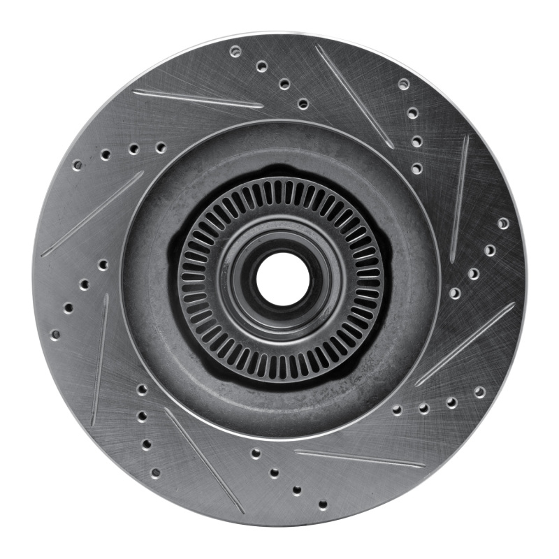 Ford Explorer Sport Trac Brake Rotor (1) - Front Left - R1 Concepts - Drilled & Slotted - Silver - `01-`05